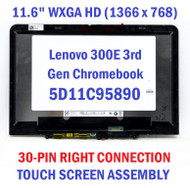Lenovo 500e Chromebook Gen 3 82JB 82JC 5D11C95886 LCD Touch Screen Assembly