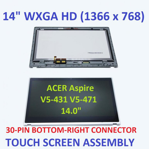 14.0" Touch Screen Digitizer LCD LED Glass Acer Aspire V5-471 V5-471P MS2360