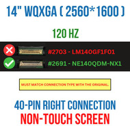 NE140QDM-NX2 Led Lcd Screen 14" WQXGA 2560x1600 120Hz 40 Pin Narrow