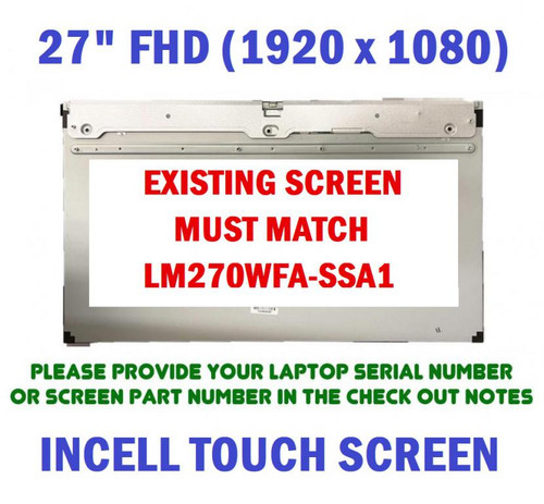 HP AIO 27-D 27-dp1280 27" LED LCD Touch Screen Display Panel FHD 1920x1080