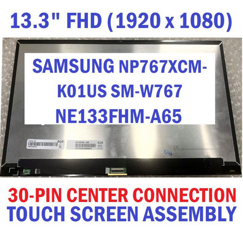 Samsung NP767XCM-K01US SM-W767 13.3" LED LCD Touch Screen Assembly FHD 30 pin