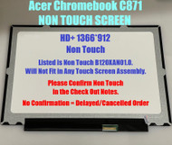 New 12" Acer Chromebook C871 Non Touch Led Lcd Screen HD 30 Pin KL.0C871.SV1