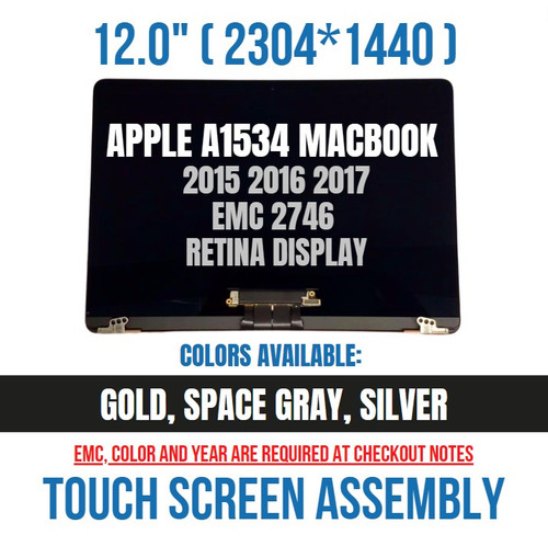 12" LED LCD Screen Full Display Assembly MacBook A1534 Early 2016 EMC 2991