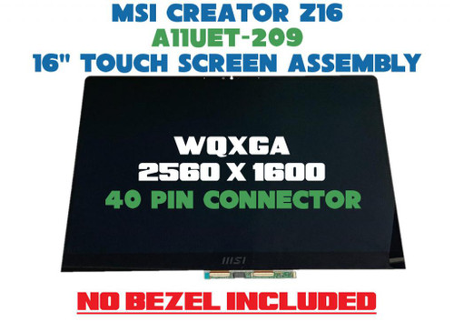 MSI Creator Z16 A11UET-209 Creator Z16 Series Display 16" 16:9 2560x1600 pixel 189 PPI Multi-Touch AUO B160QAN02.P IPS True Pixel True Pixel 100% DCI-P3 glossy 120hz screen