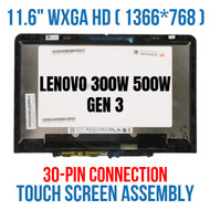 11.6" HD IPS LCD Touch Screen Display Assembly Lenovo 500w Gen 3 82J30000US