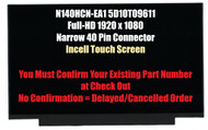 14.0" LCD Touch R140NWF5 RA FRU 01YN150 01YN151 01YN152 LCD 1920x1080 40 Pin New