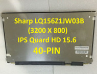 15.6"LED LCD Screen Sharp LQ156Z1JW03 3200(RGB)x1800 1000:1 eDP40Pin QHD+ Panel