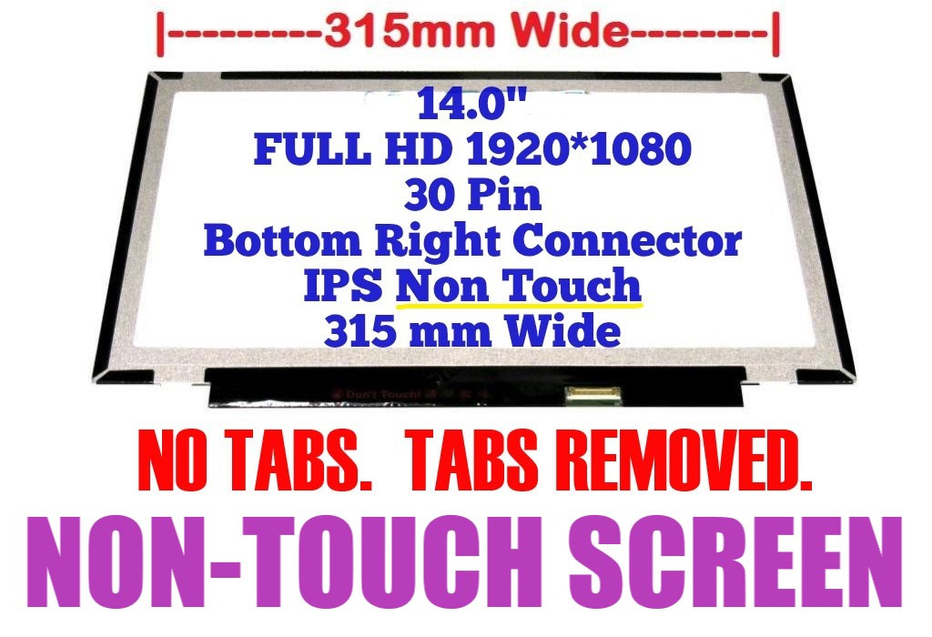 Inspiron 14 5490 Laptop Screen 14” Narrow Border/Nano Edge LED LCD 1920 x 1080 FHD IPS Display 30 Pin Matte Panel Non Touch AJPARTS UK New Replacement For Dell INSPIRON 14 7472