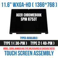 New Acer Chromebook Spin R753T LCD Touch screen Assembly 40 Pin 6M.A8ZN7.003
