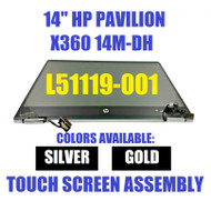 HP Pavilion x360 14" 14m-dh0001dx HD LCD Touch Screen Complete Assembly Silver