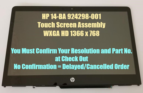 HP 924298-001 Pavilion X360 14M-BA013DX Touch Assembly Bezel LCD Screen