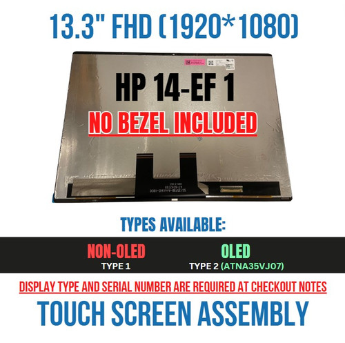 HP N10727-001 13.5" OLED Touch Screen Assembly