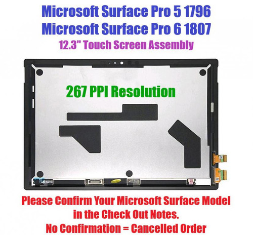 12.3" LCD Touch screen assembly Microsoft Surface Pro 5 1796 v1.0 2736x1824