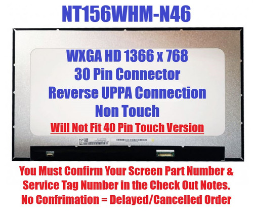 15.6" LED LCD Screen Display N156BGA-E53 REV.B1 EDP 30 Pin 1366x768 HD Non Touch
