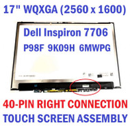 17" LCD Touch screen Frame Assembly Dell Inspiron 17 7706 6MWPG QHD 2560X1600