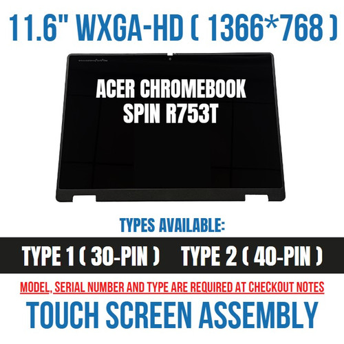 Acer Lcd Module Bezel 11.6" WXGA Glossy 6m.a8zn7.001 Screen Display