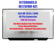 B173HAN05.0 Led Lcd Screen 17.3" FHD 240Hz 40 Pin Razor RZ09-0314 NE173FHM-NZ1