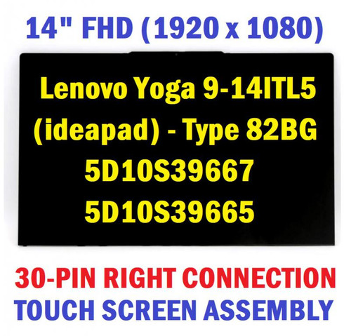 Lenovo Yoga 9-14ITL5 14" FHD Touch Screen LCD Display Assembly 5D10S39665