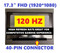120Hz 17.3" FHD Laptop lcd SCREEN ASUS ROG Strix G17 G712LU-RS73 40 Pin