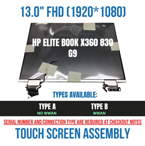 Display assembly 1000 nits WUXGA IR Anti-Glare WWAN N02889-001 HP Elite x360 830 G9