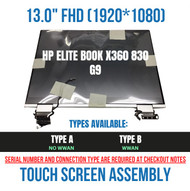 Display assembly 1000 nits WUXGA BrightView IR WWAN N02893-001 HP Elite x360 830 G9