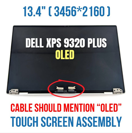08VXVT 0NVX9M Dell XPS 13 9320 Plus 13.4" 3.5K OLED LED Touch Panel Assembly