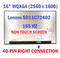 B160QAN03.H Laptop Led Lcd Screen Display 16" 2.5K 2560x1600 120Hz 40 Pin New