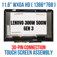 11.6" Screen Replacement Lenovo 300w 500w Gen 3 Display Touch Screen Digitizer Assembly 5M11F29041 5M11F29042 5M11C85595 5M11C85596 5M11C85597 5M11C85598 5M11C85599 5M11F29040 82J1 82J2 82J3 82J4