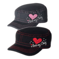 LADIES "I LOVE MY CHEVY" MILITARY STYLE CAP