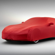 Vehicle Cover -  Indoor Dust Cover, Crossed-Flag Logo, Red