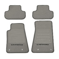 Floor Mats - Front and Rear Premium All Weather - Premium Carpet - Titanium Carpet, Black Camaro Logo, Black Edging
