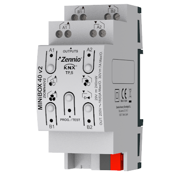 MINiBOX 40 v2 - Multifunction actuator with 4 (16 A) outputs