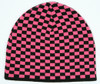 Check S black-pink mix beanie