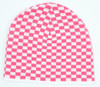 Check S pink-white mix beanie