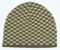 Check S green mix beanie