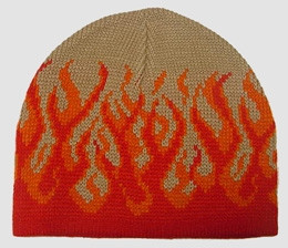 Fire H beige-red mix beanie