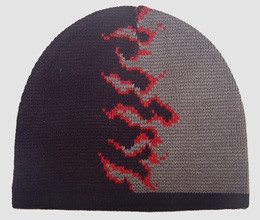 Fire V black-grey mix beanie