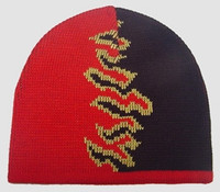 Fire V red-black mix beanie