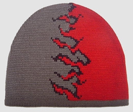 Fire V grey-red mix beanie