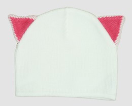 Cat ears white-pink mix beanie