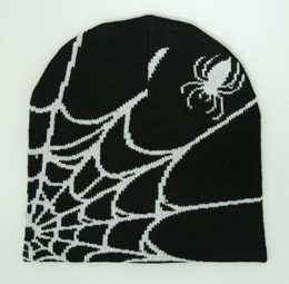 Spiderweb black-white mix beanie