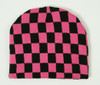 Check L pink-black mix beanie