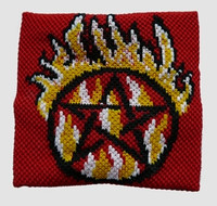 Pentagrame fire red sweat band accessory