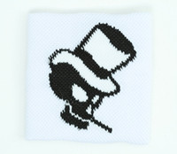 Skull hat white sweat band accessory