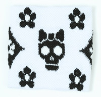Cute Sk flower white-black sweat band accessory