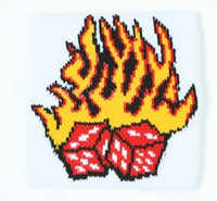 Dice fire white sweat band accessory