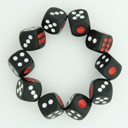 Dice black-white-red dice bracelet