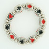 Poker silver dice bracelet