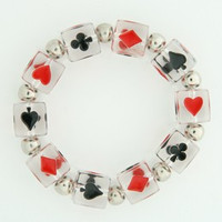 Poker transparent dice bracelet