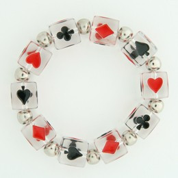 Poker transparent dice bracelet